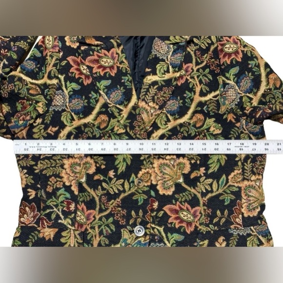 Agapo Blazer Size Large Suit Jacket‎ Vintage Floral Embroidered Office Career - Picture 5 of 8